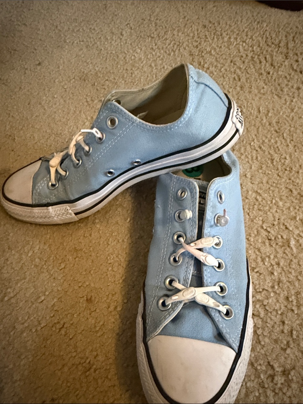Converse Womens Low Top Sneakers in Light Blue Canvas